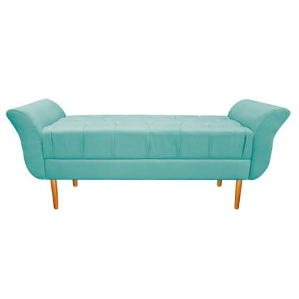 Imagem de Recamier Estofado Ari 195 cm King Size Suede Azul Tiffany - ADJ Decor