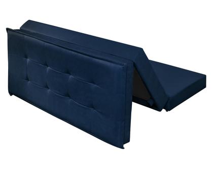 Imagem de Recamier Estofado Que Vira Cama Para Quarto Com Bau Confortavel Design Moderno