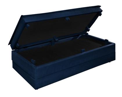 Imagem de Recamier Estofado Que Vira Cama Para Quarto Com Bau Confortavel Design Moderno