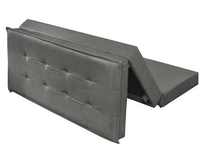 Imagem de Recamier Estofado Que Vira Cama Para Quarto Com Bau Confortavel Design Moderno