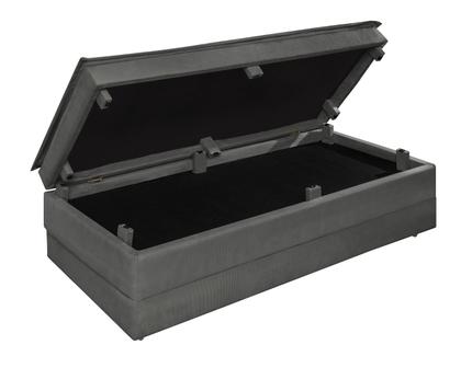 Imagem de Recamier Estofado Que Vira Cama Para Quarto Com Bau Confortavel Design Moderno