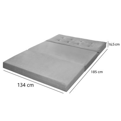 Imagem de Recamier Estofado Que Vira Cama Para Quarto Com Bau Confortavel Design Moderno