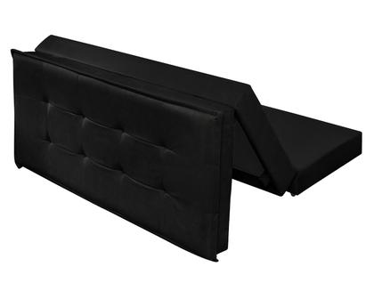 Imagem de Recamier Estofado Que Vira Cama Para Quarto Com Bau Confortavel Design Moderno