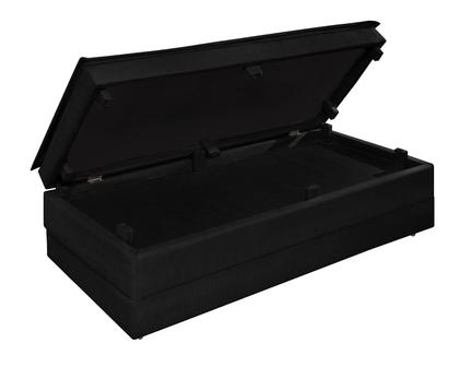 Imagem de Recamier Estofado Que Vira Cama Para Quarto Com Bau Confortavel Design Moderno