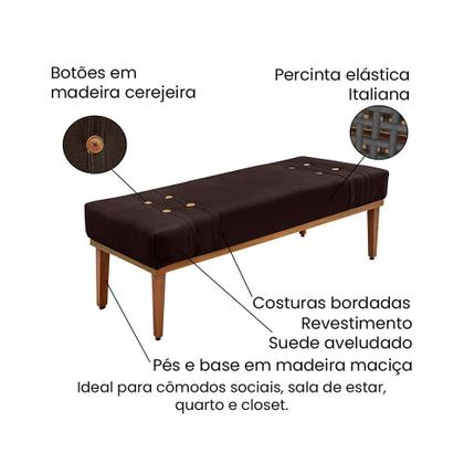 Imagem de Recamier Gênova Suede Café 160 cm