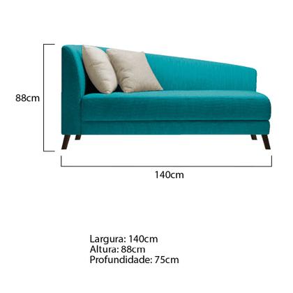 Imagem de Recamier Heitor 140cm com Almofada Lado Direito Suede - ADJ Decor