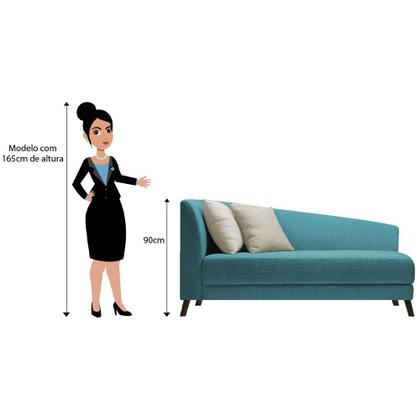 Imagem de Recamier Heitor 140cm com Almofada Lado Direito Suede - ADJ Decor