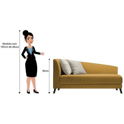 Imagem de Recamier Heitor 140cm com Almofada Lado Direito Suede - ADJ Decor