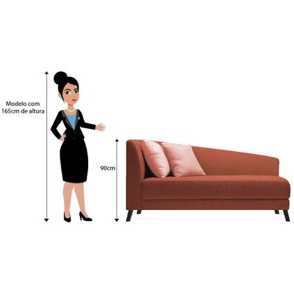 Imagem de Recamier Heitor 140cm com Almofada Lado Direito Suede - ADJ Decor