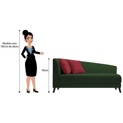 Imagem de Recamier Heitor 140cm com Almofada Lado Direito Suede - ADJ Decor