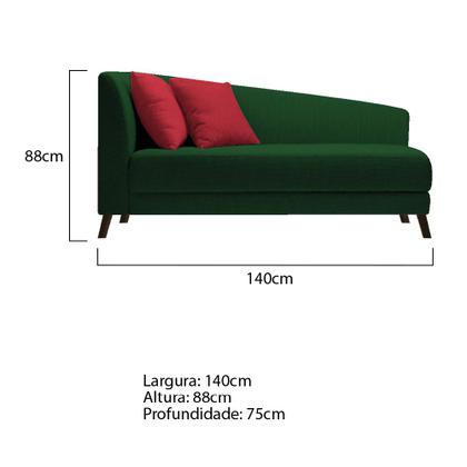 Imagem de Recamier Heitor 140cm com Almofada Lado Direito Suede - ADJ Decor