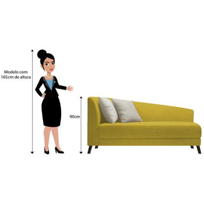 Imagem de Recamier Heitor 160cm com Almofada Lado Direito Suede - Amarena Móveis