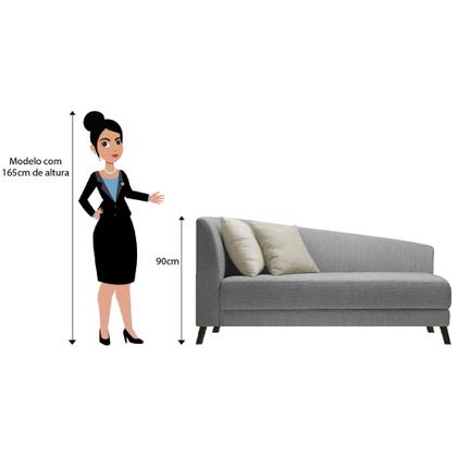 Imagem de Recamier Heitor 160cm com Almofada Lado Direito Suede - Doce Sonho Móveis