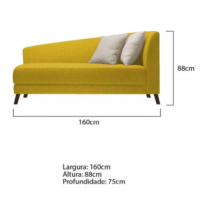 Imagem de Recamier Heitor 160cm com Almofada Lado Esquerdo Suede - ADJ Decor