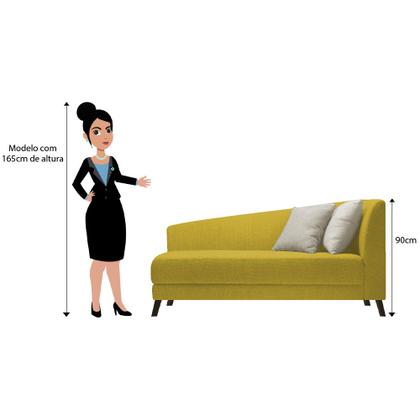 Imagem de Recamier Heitor 160cm com Almofada Lado Esquerdo Suede - ADJ Decor