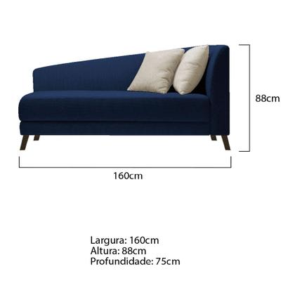 Imagem de Recamier Heitor 160cm com Almofada Lado Esquerdo Suede - ADJ Decor