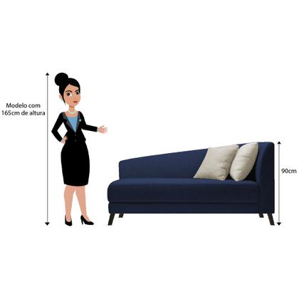 Imagem de Recamier Heitor 160cm com Almofada Lado Esquerdo Suede - ADJ Decor