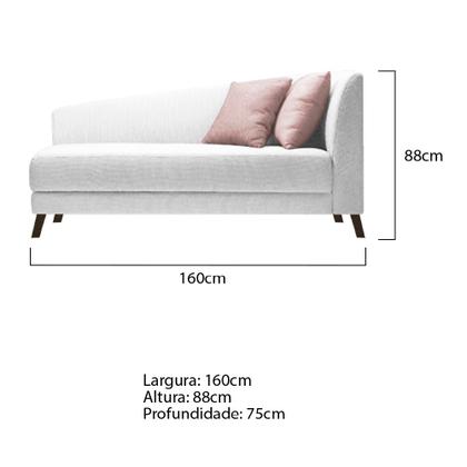 Imagem de Recamier Heitor 160cm com Almofada Lado Esquerdo Suede - ADJ Decor