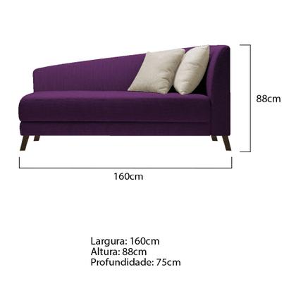 Imagem de Recamier Heitor 160cm com Almofada Lado Esquerdo Suede - ADJ Decor