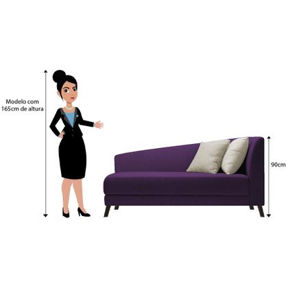 Imagem de Recamier Heitor 160cm com Almofada Lado Esquerdo Suede - ADJ Decor