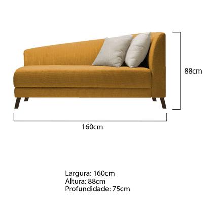 Imagem de Recamier Heitor 160cm com Almofada Lado Esquerdo Suede - Amarena Móveis