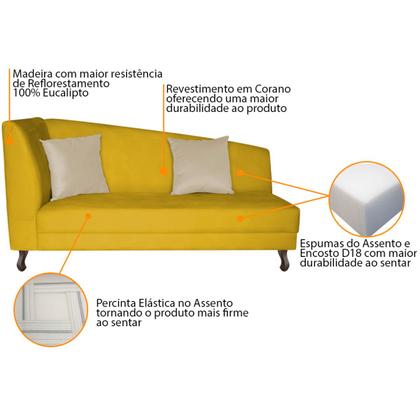 Imagem de Recamier Heitor 185cm com Almofada Lado Direito Sintético