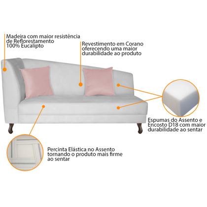 Imagem de Recamier Heitor 185cm com Almofada Lado Direito Sintético