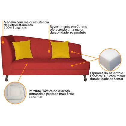 Imagem de Recamier Heitor 185cm com Almofada Lado Direito Sintético