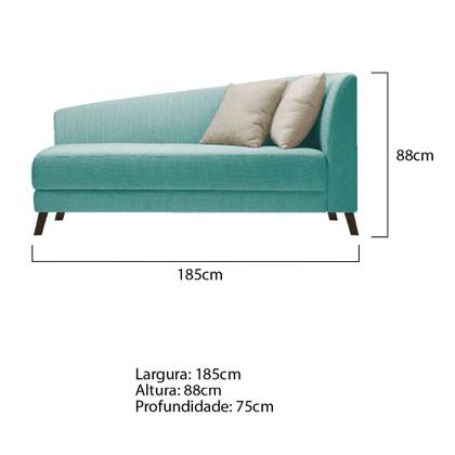 Imagem de Recamier Heitor 185cm com Almofada Lado Esquerdo Suede - ADJ Decor