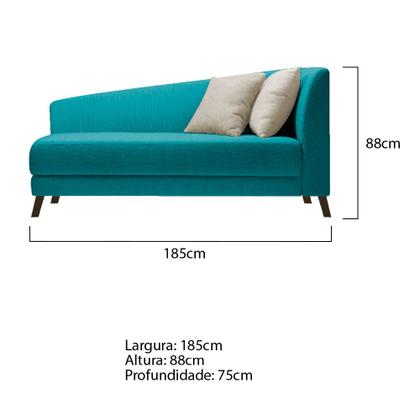 Imagem de Recamier Heitor 185cm com Almofada Lado Esquerdo Suede - ADJ Decor