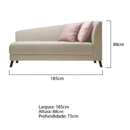 Imagem de Recamier Heitor 185cm com Almofada Lado Esquerdo Suede - ADJ Decor