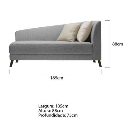 Imagem de Recamier Heitor 185cm com Almofada Lado Esquerdo Suede - ADJ Decor