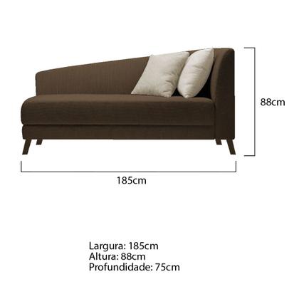 Imagem de Recamier Heitor 185cm com Almofada Lado Esquerdo Suede - ADJ Decor