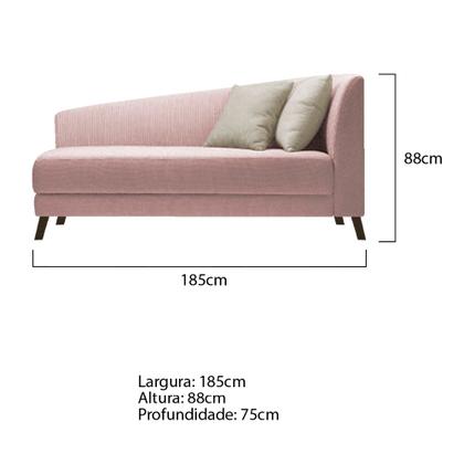 Imagem de Recamier Heitor 185cm com Almofada Lado Esquerdo Suede - ADJ Decor