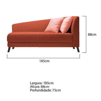 Imagem de Recamier Heitor 185cm com Almofada Lado Esquerdo Suede - ADJ Decor