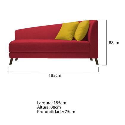 Imagem de Recamier Heitor 185cm com Almofada Lado Esquerdo Suede - ADJ Decor