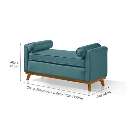 Imagem de Recamier Italia 1,50M com Base Madeira Linho Sofatec