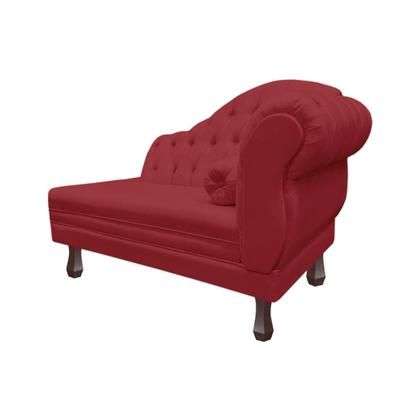 Imagem de Recamier Larissa Estofado Sala 120 cm Esquerdo De Quem Senta Suede Vermelho Bordo - MB DECOR