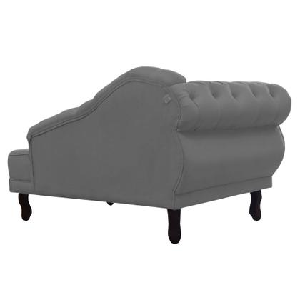 Imagem de Recamier Larissa Lado Direito 1,50 cm Veludo Cinza - Montanaris Decor