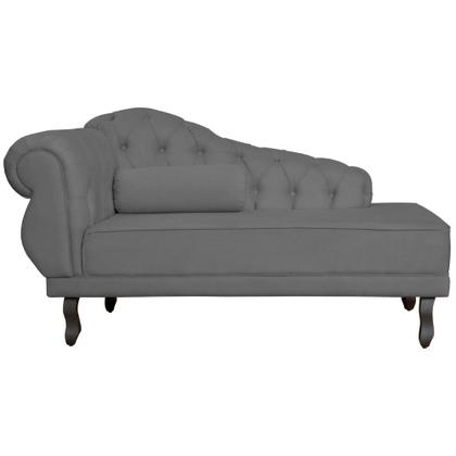 Imagem de Recamier Larissa Lado Direito 1,50 cm Veludo Cinza - Montanaris Decor