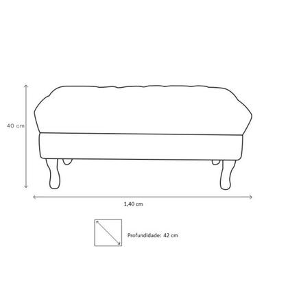Imagem de Recamier Luis Xv Capitonê Retrô 140cm Suede Bege Pés Madeira Ms Decor