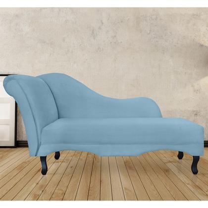 Imagem de Recamier Namoradeira Divã Lado Direito Olivia Suede Azul Turqueza - DS Estofados