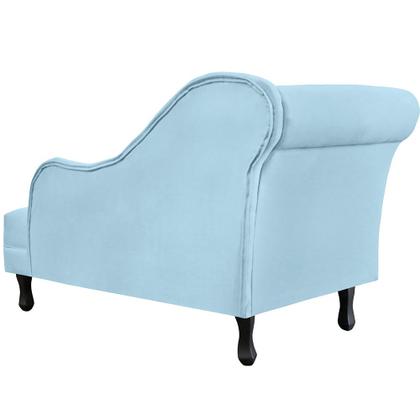 Imagem de Recamier Namoradeira Divã Lado Direito Olivia Suede Azul Turqueza - DS Estofados