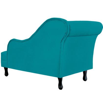 Imagem de Recamier Namoradeira Divã Lado Direito Olivia Suede Azul Turqueza - DS Estofados