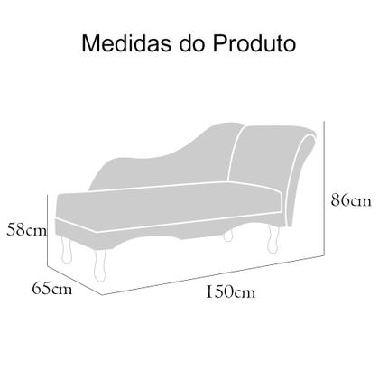 Imagem de Recamier Namoradeira Divã Lado Direito Olivia Suede Bege - DS Estofados