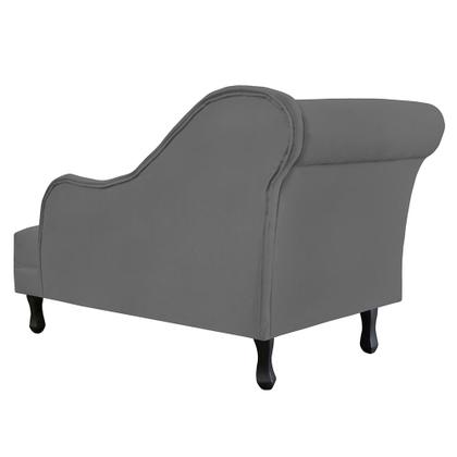 Imagem de Recamier Namoradeira Divã Lado Direito Olivia Suede Cinza - DS Estofados