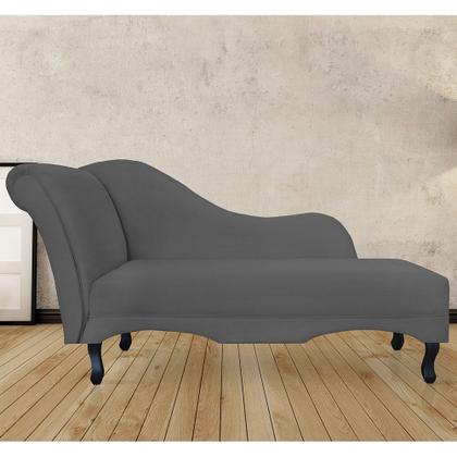 Imagem de Recamier Namoradeira Divã Lado Direito Olivia Suede Cinza - DS Estofados