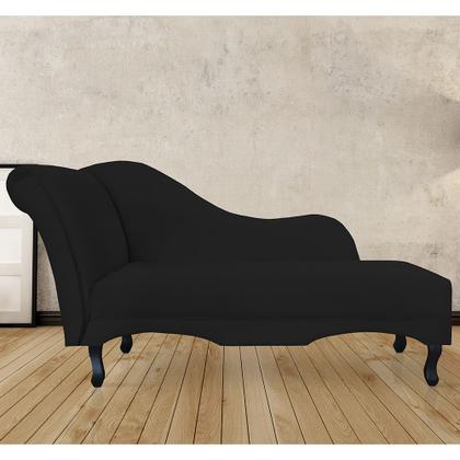 Imagem de Recamier Namoradeira Divã Lado Direito Olivia Suede Preto - DS Estofados