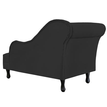 Imagem de Recamier Namoradeira Divã Lado Direito Olivia Suede Preto - DS Estofados