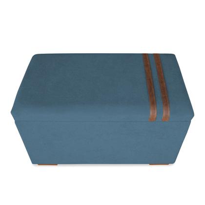 Imagem de Recamier Puff Baú Decorativo Funcional Organizador no Boucle com Cinto em material sintético Caramelo